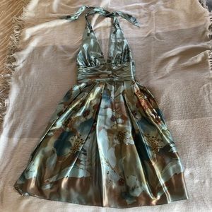 Adrianna Papell Halter Floral Cocktail Dress